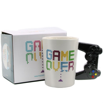 1Piece Game Over Ceramic Mug Gaming Style Retro Gamepad Controller Coffee Milk Juice Mug Office Tea Cup Gamer Birthdat Gift