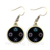 Vintage Video Game Controller Earrings Cool Men Gaming Gamer Jewelry Gift Retro Controller Gamepad Key Picture Drop Earrings