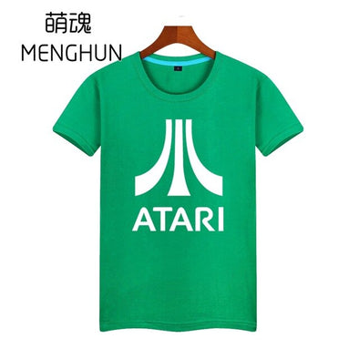 Cool retro gamer t shirts Atari logo printing game fans daily wear comic con t shirts game fans gift summer cotton t shirt ac871