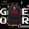 high capacity game backpack GAME OVER Bags cool retro gamer gift fc concept backpacks gift for boyfriends nb204