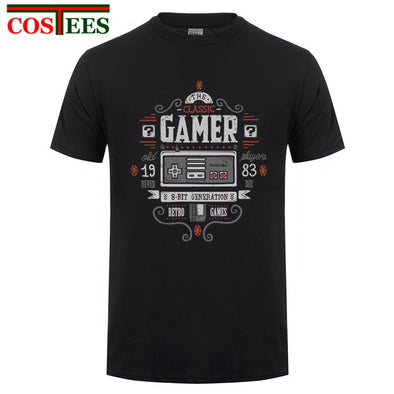 Popular Classic gamer Tshirt Men Crewneck Graphic print T Shirt vintage Short Sleeve Men's T-Shirt hiphop retro tops hipster tee