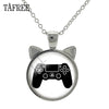 TAFREE Vintage Video Game Controller Cat Ear Shape Necklace Cool Men Gaming Gamer Retro Controller Gamepad Jewelry Gift H677