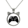 TAFREE Vintage Video Game Controller Cat Ear Shape Necklace Cool Men Gaming Gamer Retro Controller Gamepad Jewelry Gift H677