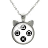 TAFREE Vintage Video Game Controller Cat Ear Shape Necklace Cool Men Gaming Gamer Retro Controller Gamepad Jewelry Gift H677