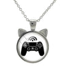 TAFREE Vintage Video Game Controller Cat Ear Shape Necklace Cool Men Gaming Gamer Retro Controller Gamepad Jewelry Gift H677