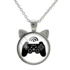 TAFREE Vintage Video Game Controller Cat Ear Shape Necklace Cool Men Gaming Gamer Retro Controller Gamepad Jewelry Gift H677