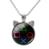 TAFREE Vintage Video Game Controller Cat Ear Shape Necklace Cool Men Gaming Gamer Retro Controller Gamepad Jewelry Gift H677