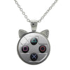 TAFREE Vintage Video Game Controller Cat Ear Shape Necklace Cool Men Gaming Gamer Retro Controller Gamepad Jewelry Gift H677