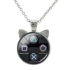 TAFREE Vintage Video Game Controller Cat Ear Shape Necklace Cool Men Gaming Gamer Retro Controller Gamepad Jewelry Gift H677