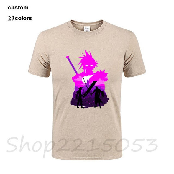 Streetwear Retro Fantasy final cloud sword manga Men anime gamer print tshirts gaming camisas shawn male t-shirt mendes t shirts